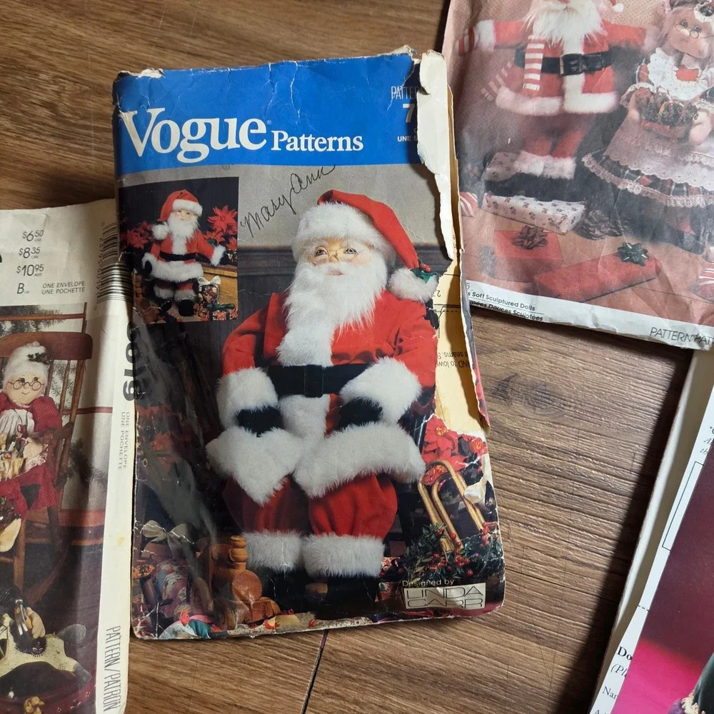 Vintage Lot Santa Claus Sewing Patterns McCalls Vogue Simplicity Holiday Dolls